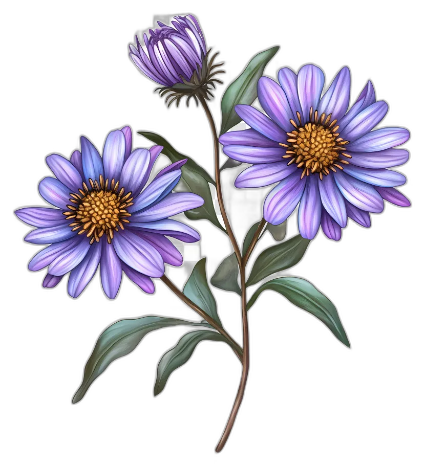 Purple Aster Flowers