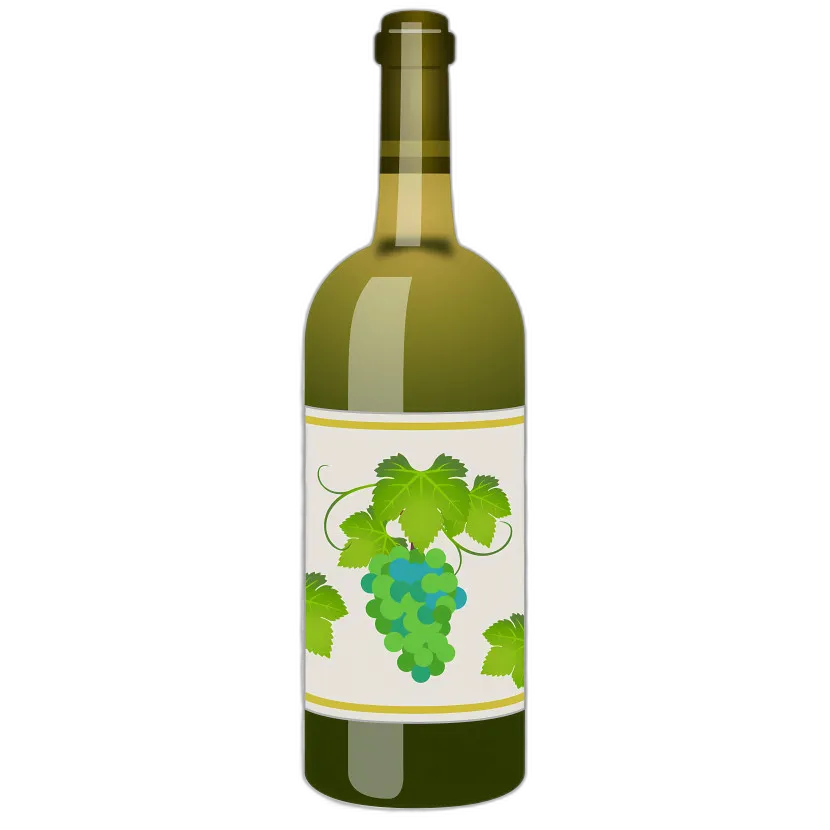 Wine Bottle with Grape Label