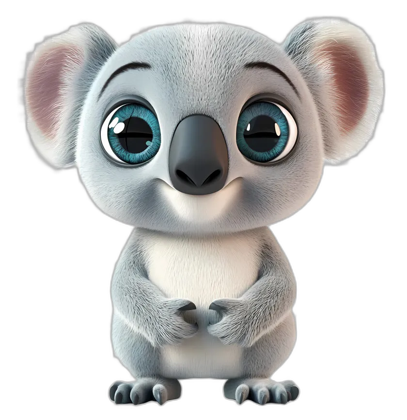 Cute Baby Koala 3D Model