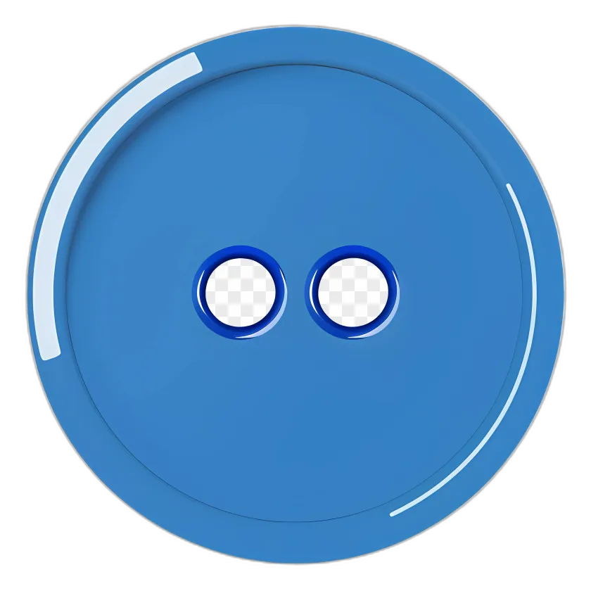 Glossy Blue Sewing Button