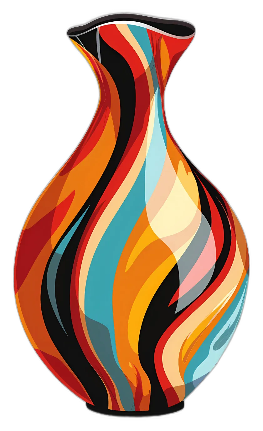 Colorful Striped Abstract Vase