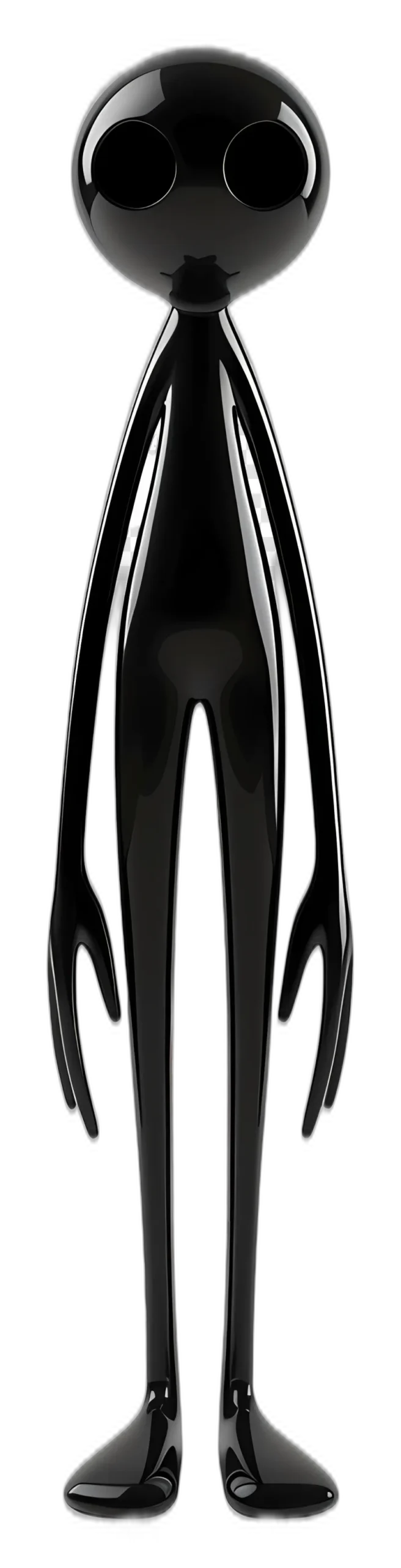 Minimalist Glossy Alien Figure