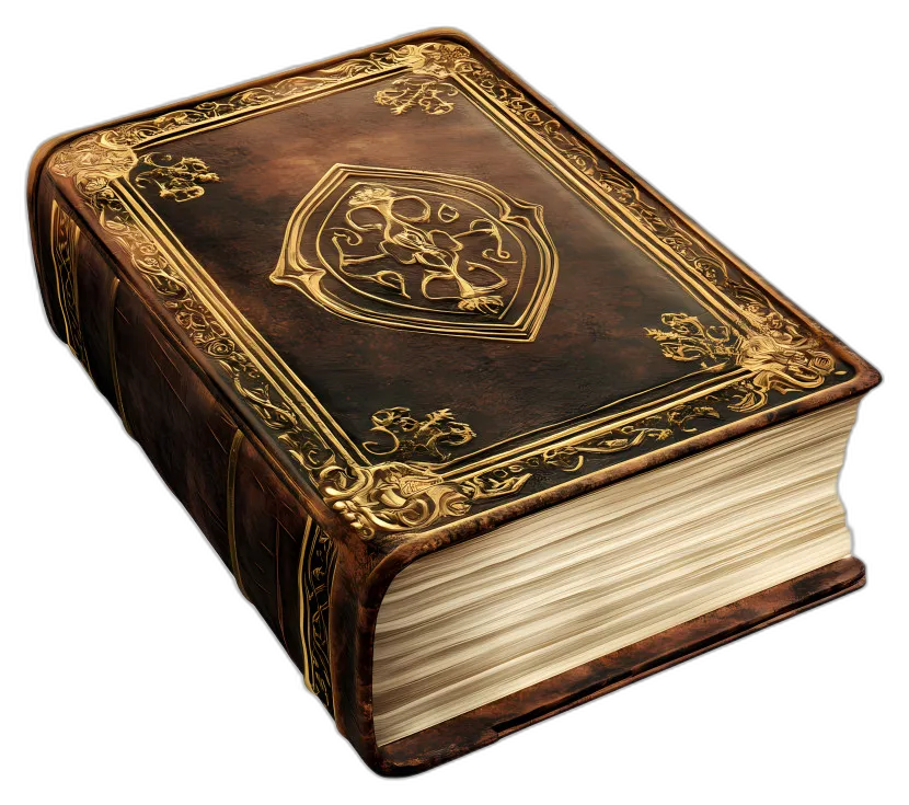 Antique Leather Book with Gold Embellishments