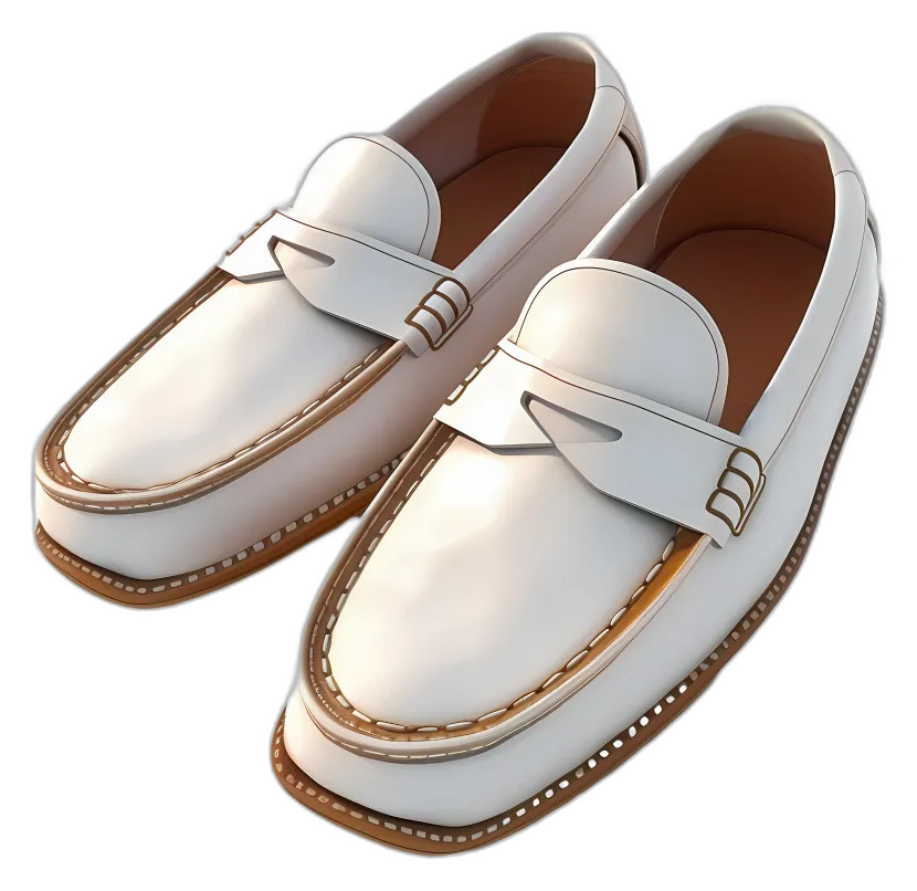 White Leather Penny Loafers