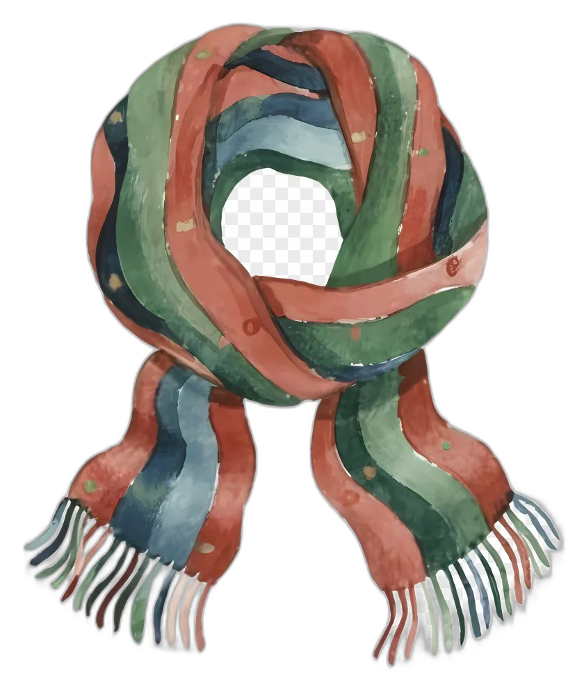 Watercolor Striped Winter Scarf