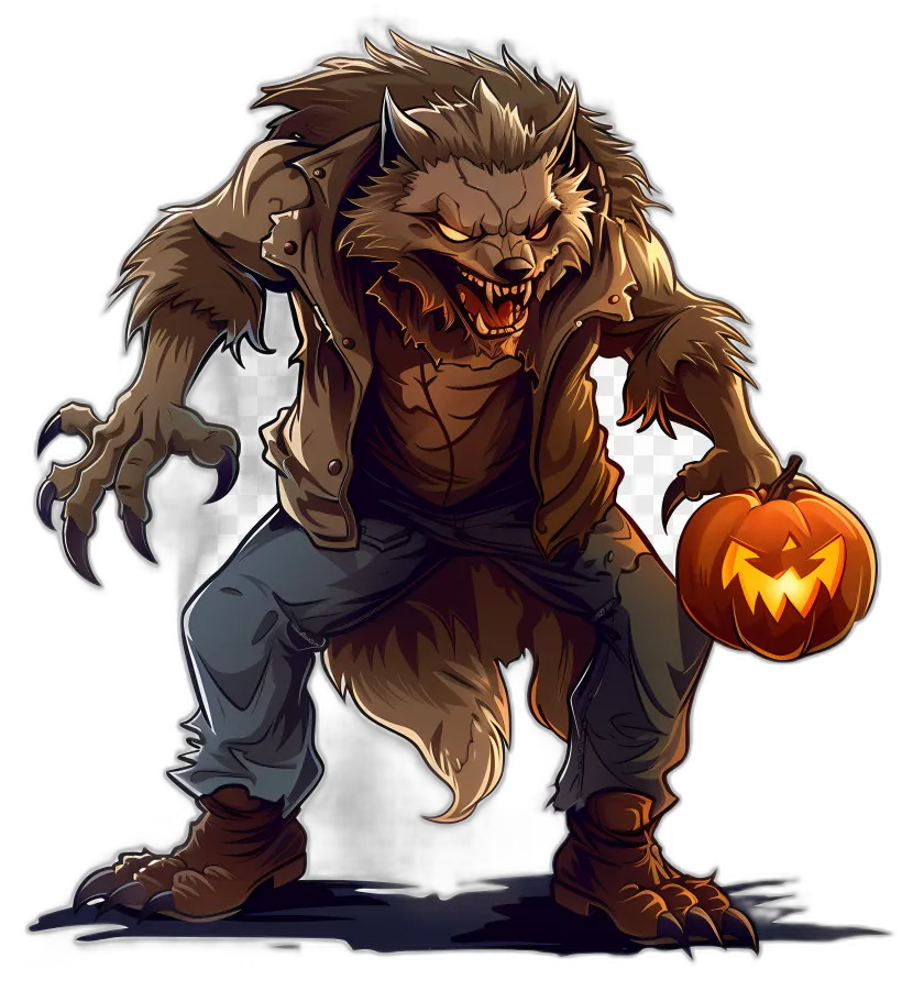 Werewolf with Pumpkin