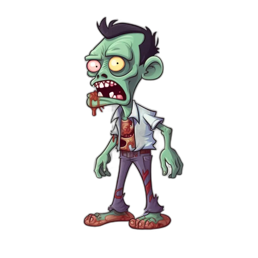 Cartoon Green Zombie Character