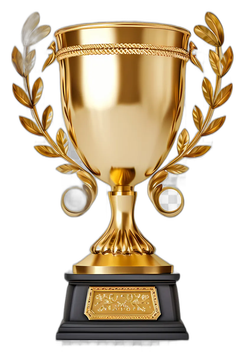 Golden Laurel Wreath Trophy Cup