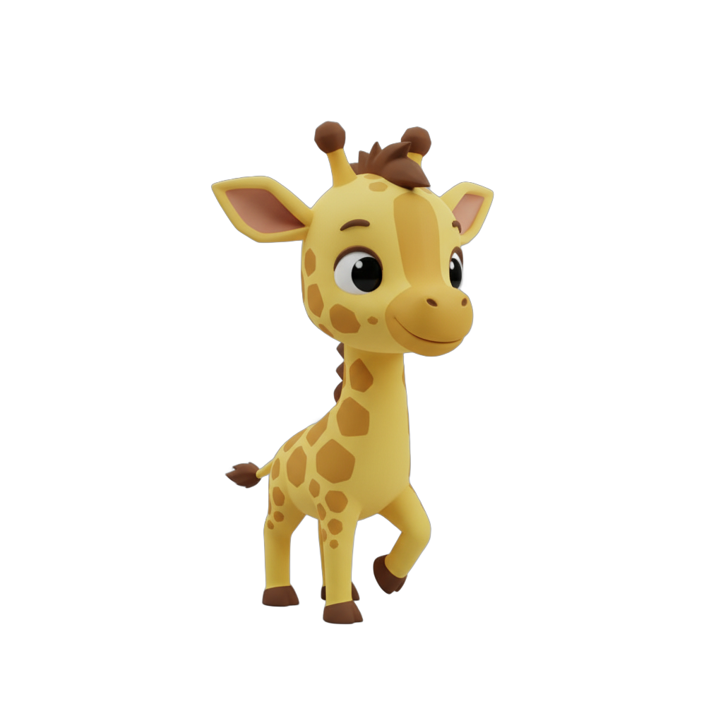 Cartoon Baby Giraffe Character