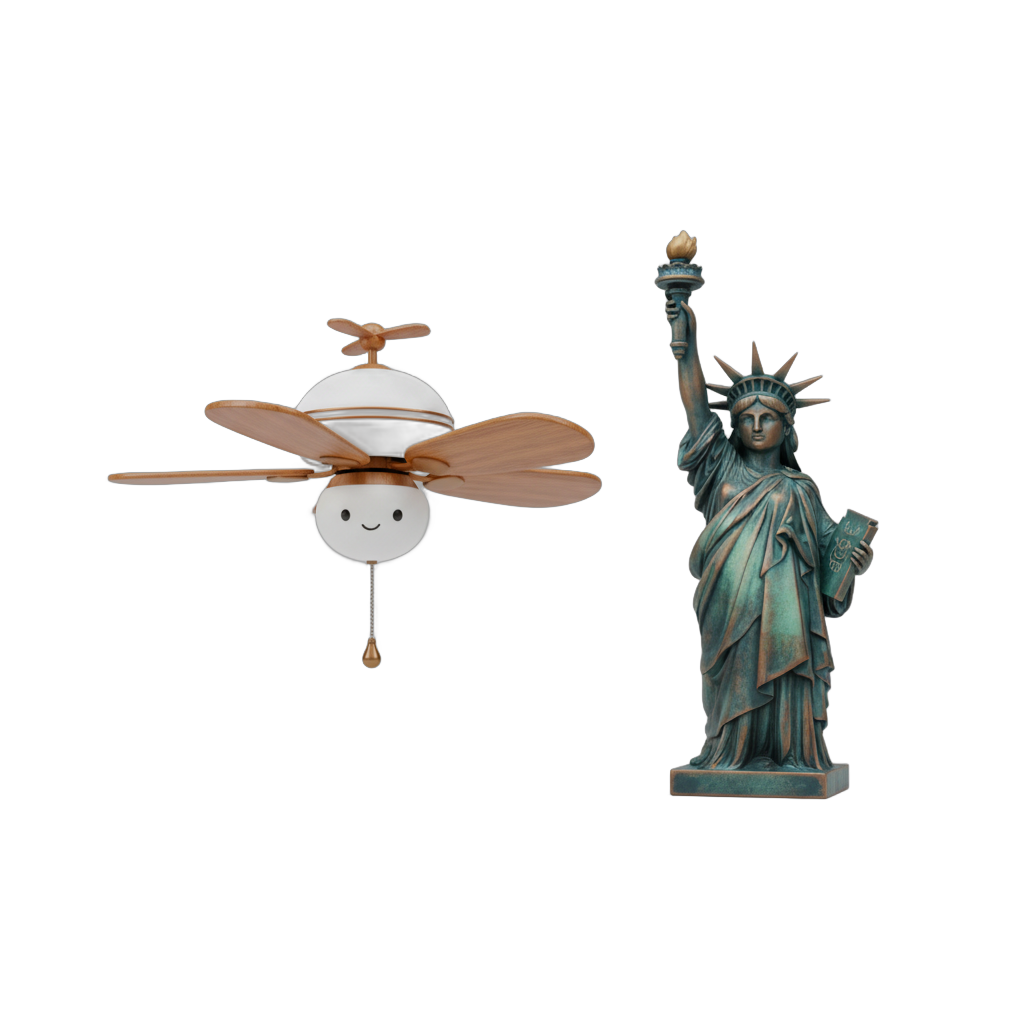 Cartoon Fan and Liberty Statue Bundle