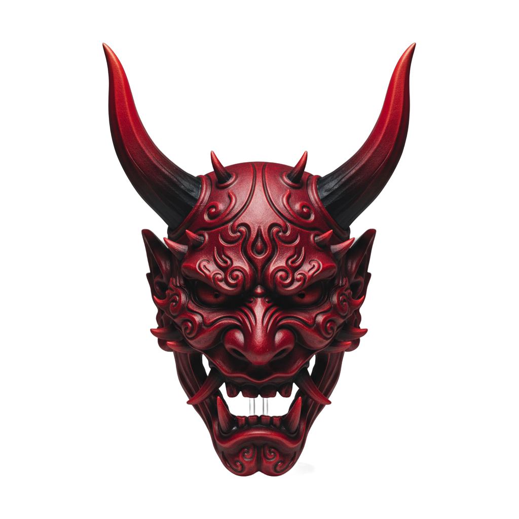 Stylized Red Demon Mask