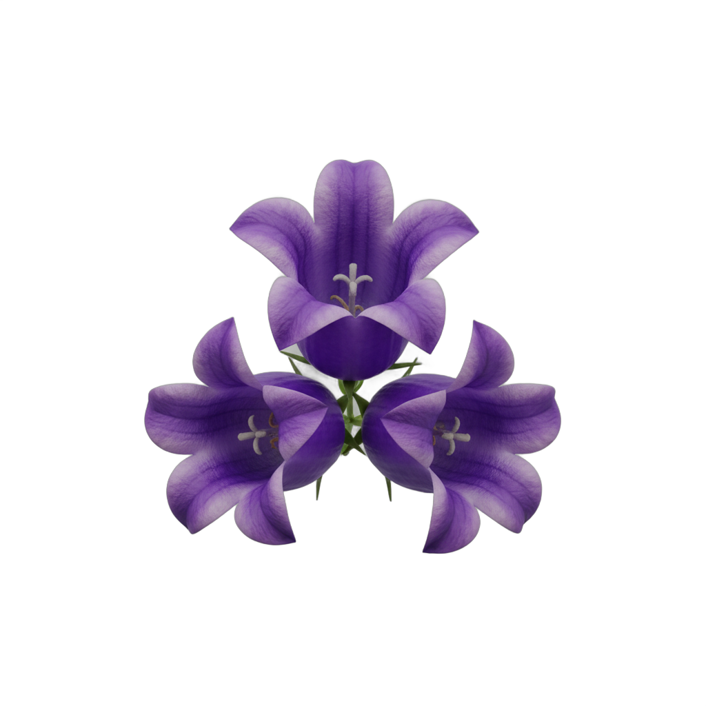 Purple Bellflowers Cluster
