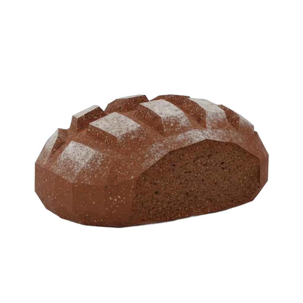 Stylized Rye Bread Loaf