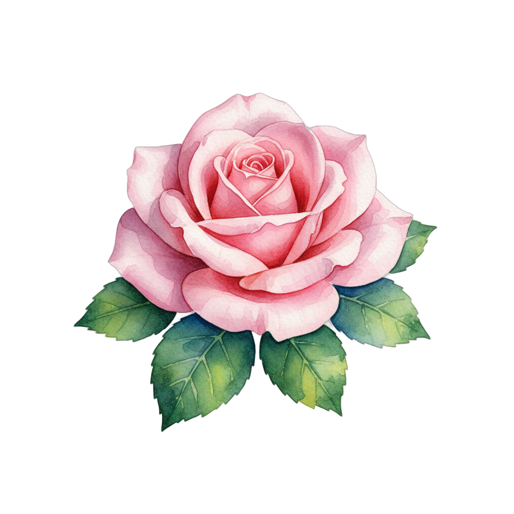 Watercolor Pink Rose