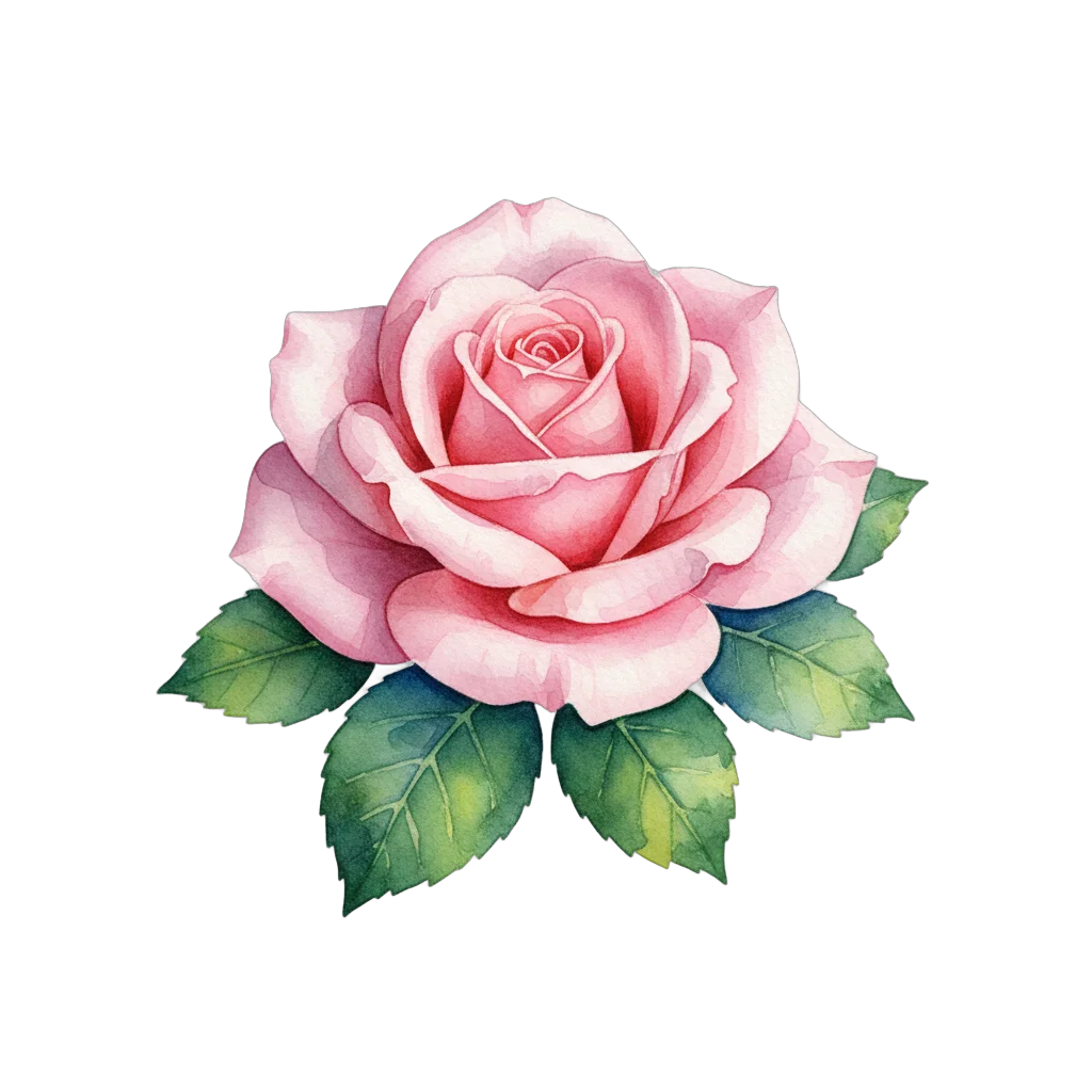 Watercolor Pink Rose