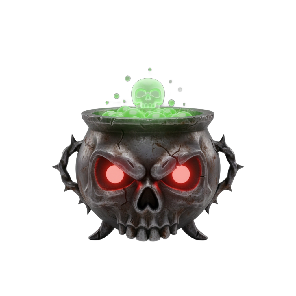 Glowing Skull Cauldron