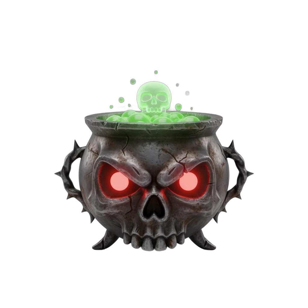 Glowing Skull Cauldron