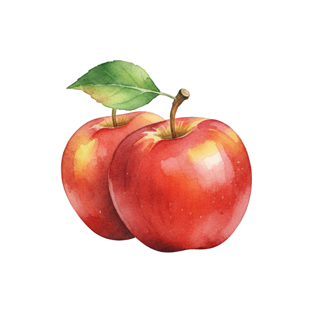 Watercolor Stylized Apples