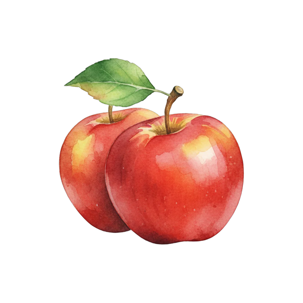 Watercolor Stylized Apples