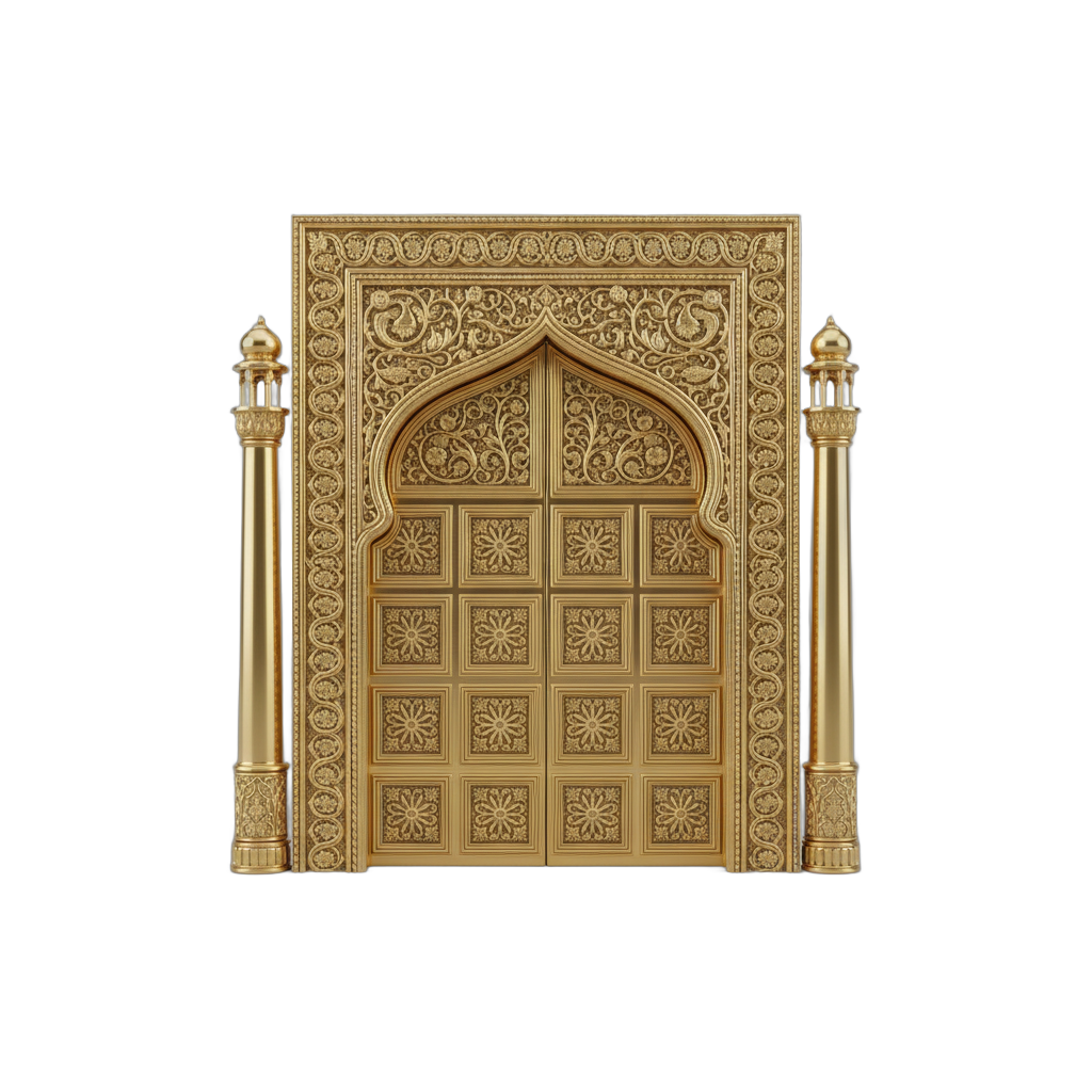 Golden Islamic Mosque Gate