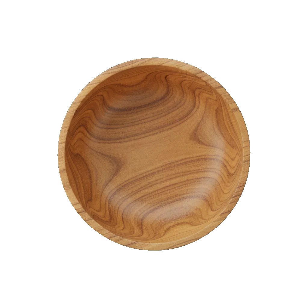 Wooden Bowl with Natural Grain