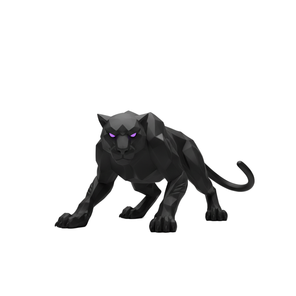 Stylized Black Panther Figurine