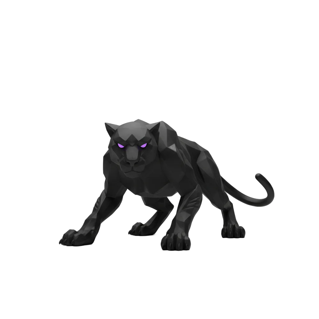 Stylized Black Panther Figurine