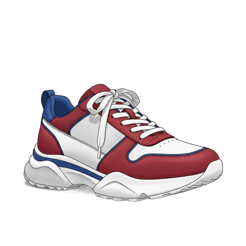 Stylish Red and White Low-Top Sneakers