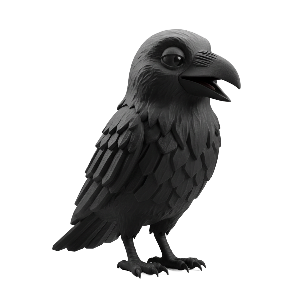 Stylized Cartoon Raven