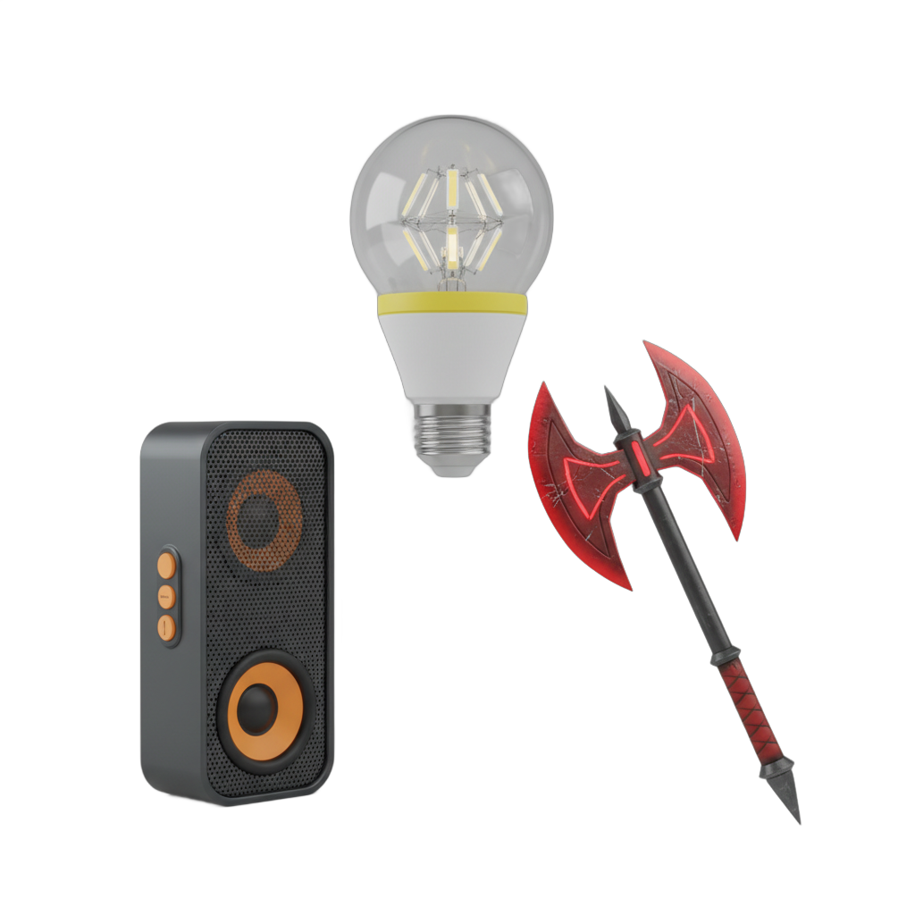 Modern Props Bundle: Light, Axe and Speaker