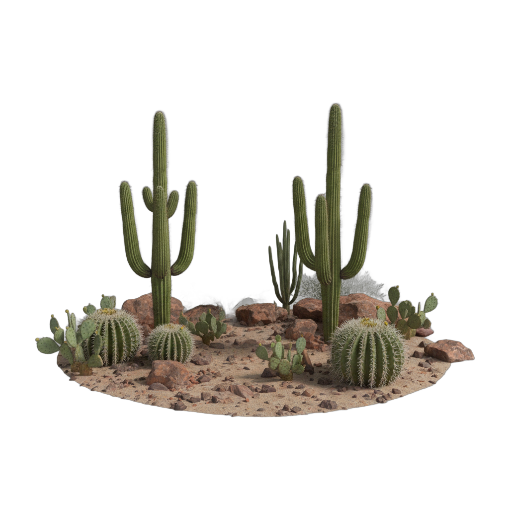 Desert Landscape with Cacti