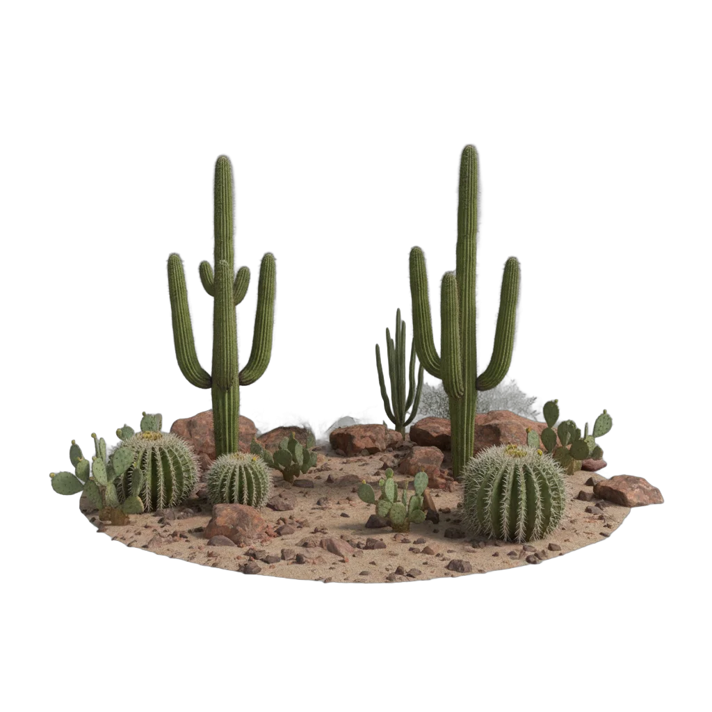 Desert Landscape with Cacti