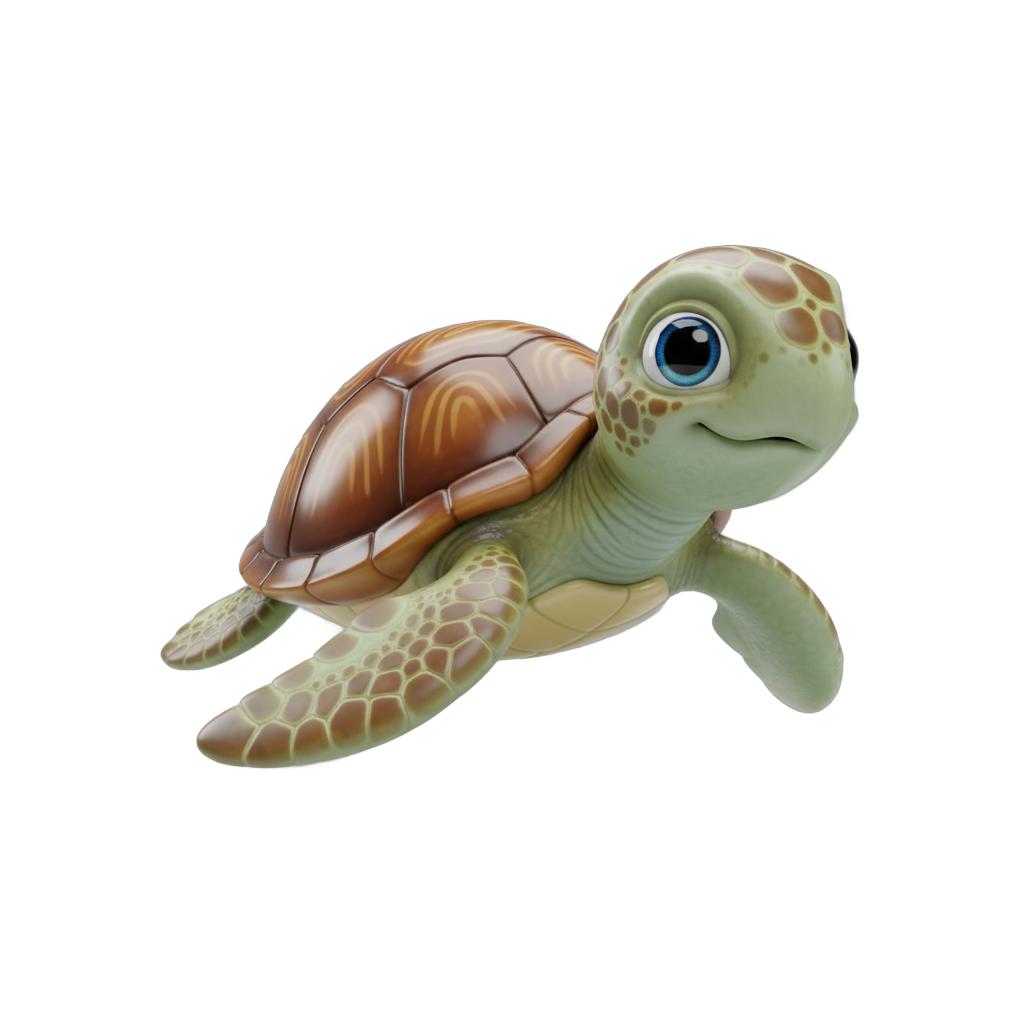 Cartoon Stylized Sea Turtle