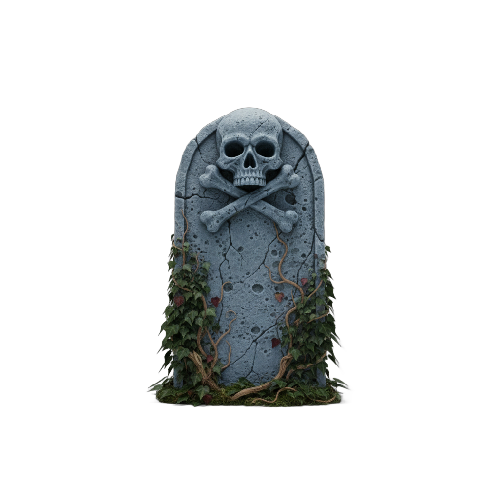 Weathered Skull Tombstone