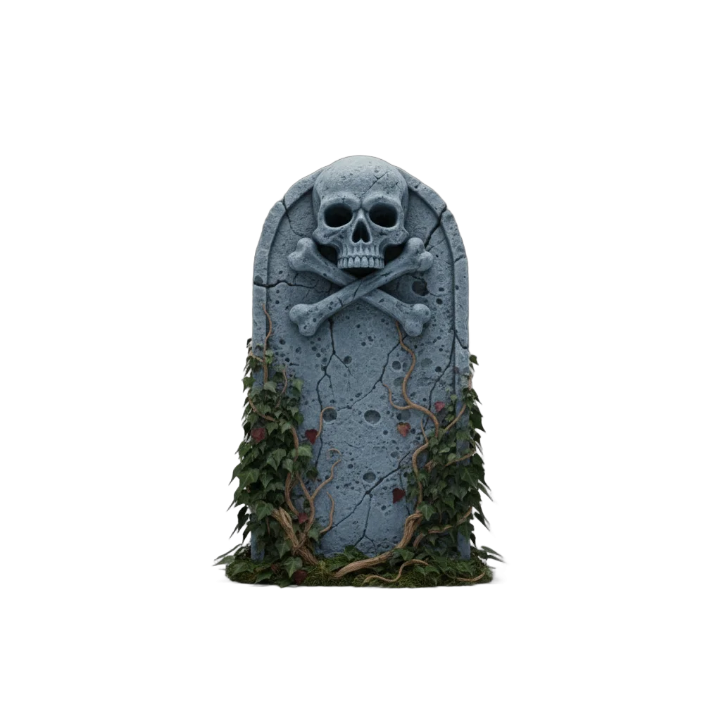Weathered Skull Tombstone