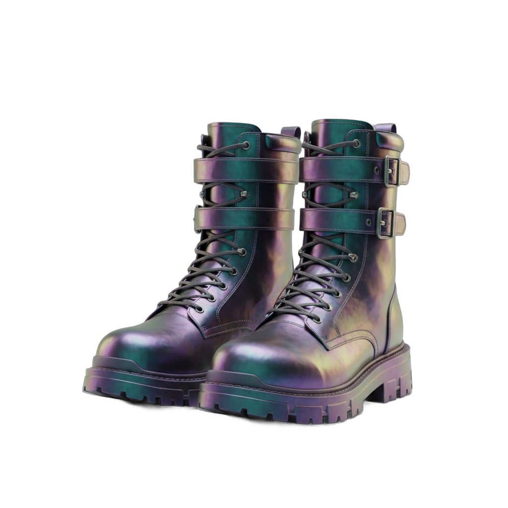 Iridescent Combat Boots