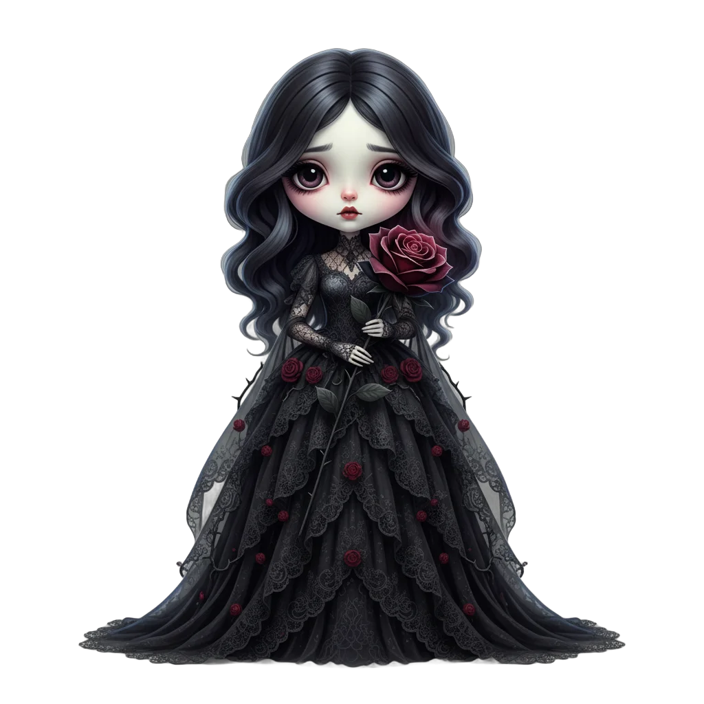 Gothic Doll with Rose