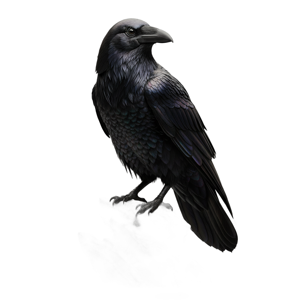 Majestic Black Raven on Rock