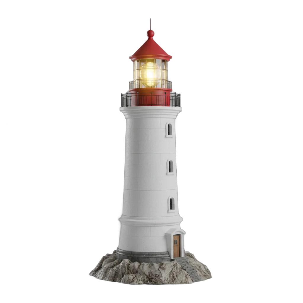 Coastal Lighthouse with Glowing Lantern