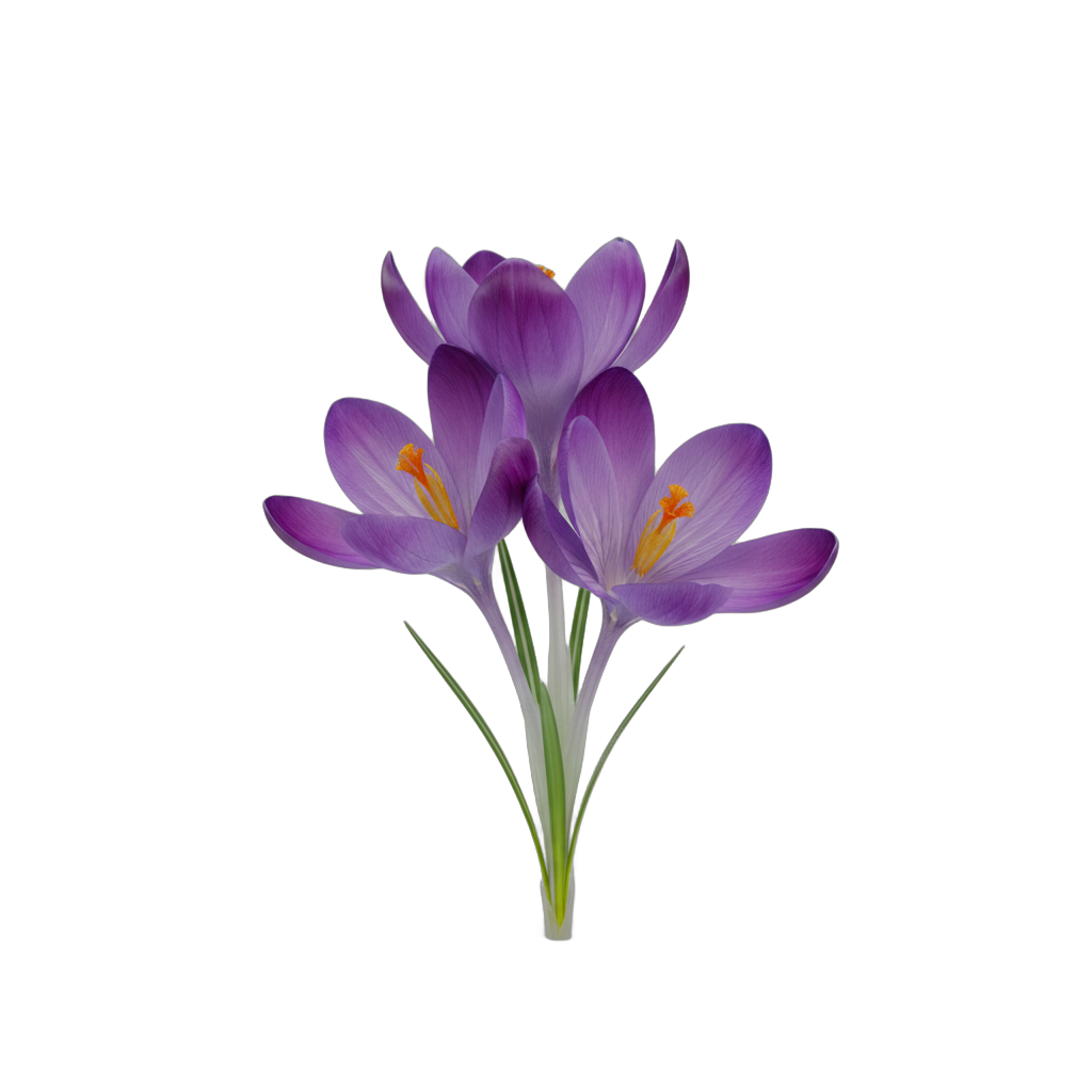 Spring Purple Crocus Flowers