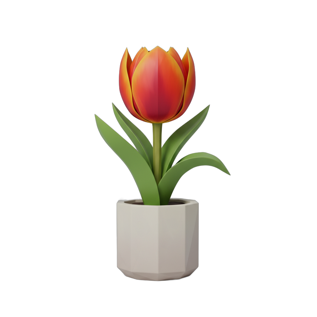 Stylized Potted Tulip