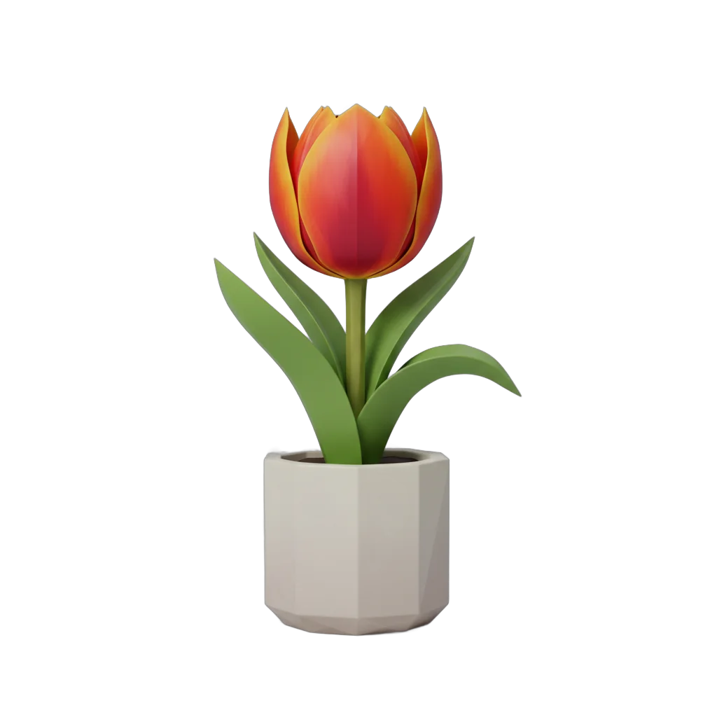 Stylized Potted Tulip