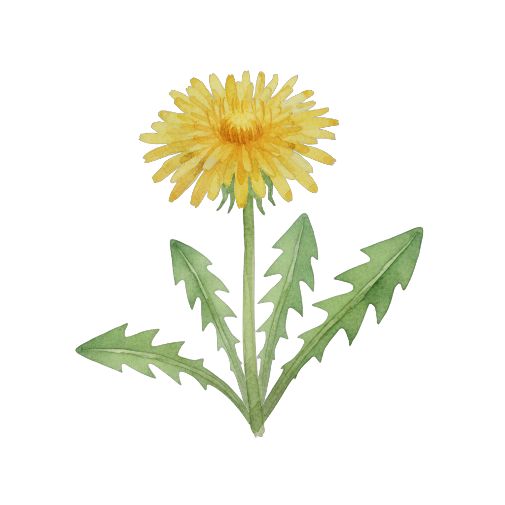 Watercolor Yellow Dandelion Flower