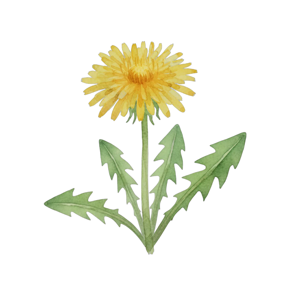 Watercolor Yellow Dandelion Flower
