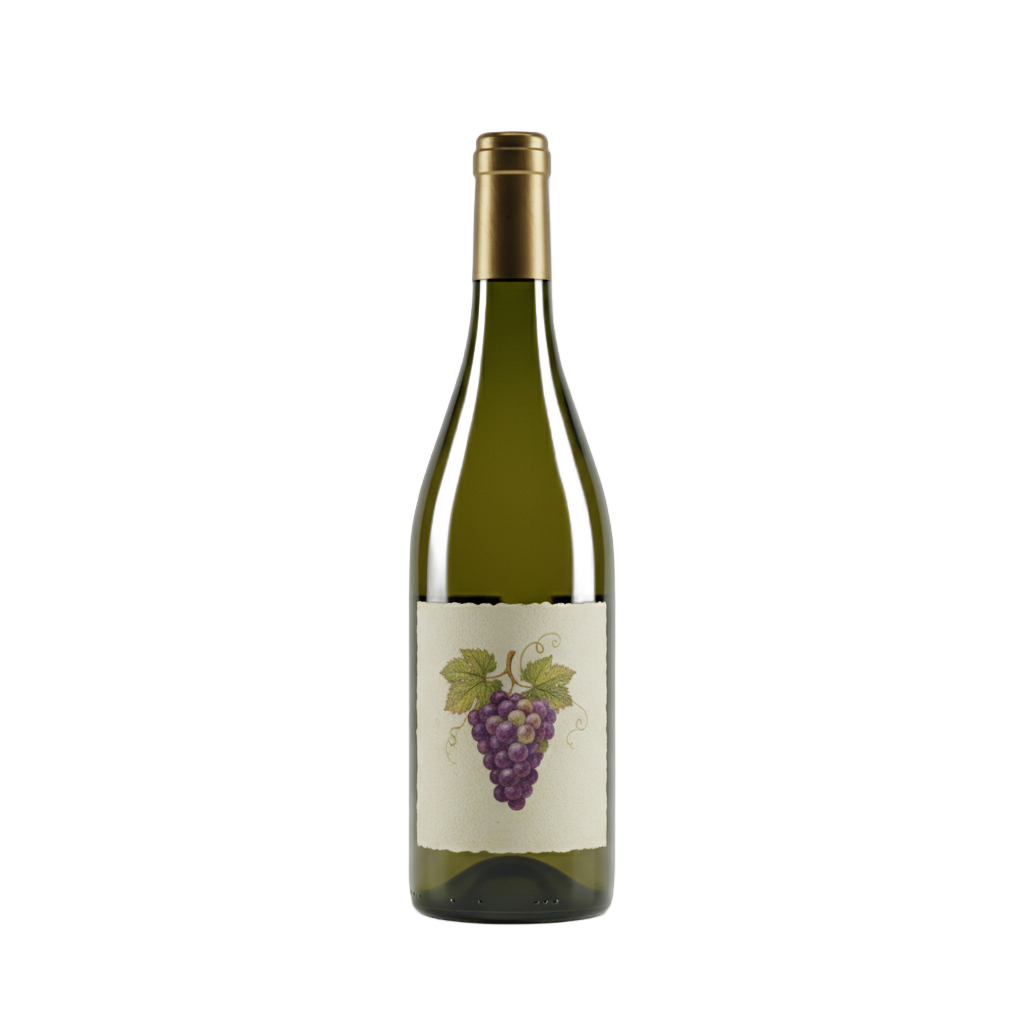 Wine Bottle with Grape Label