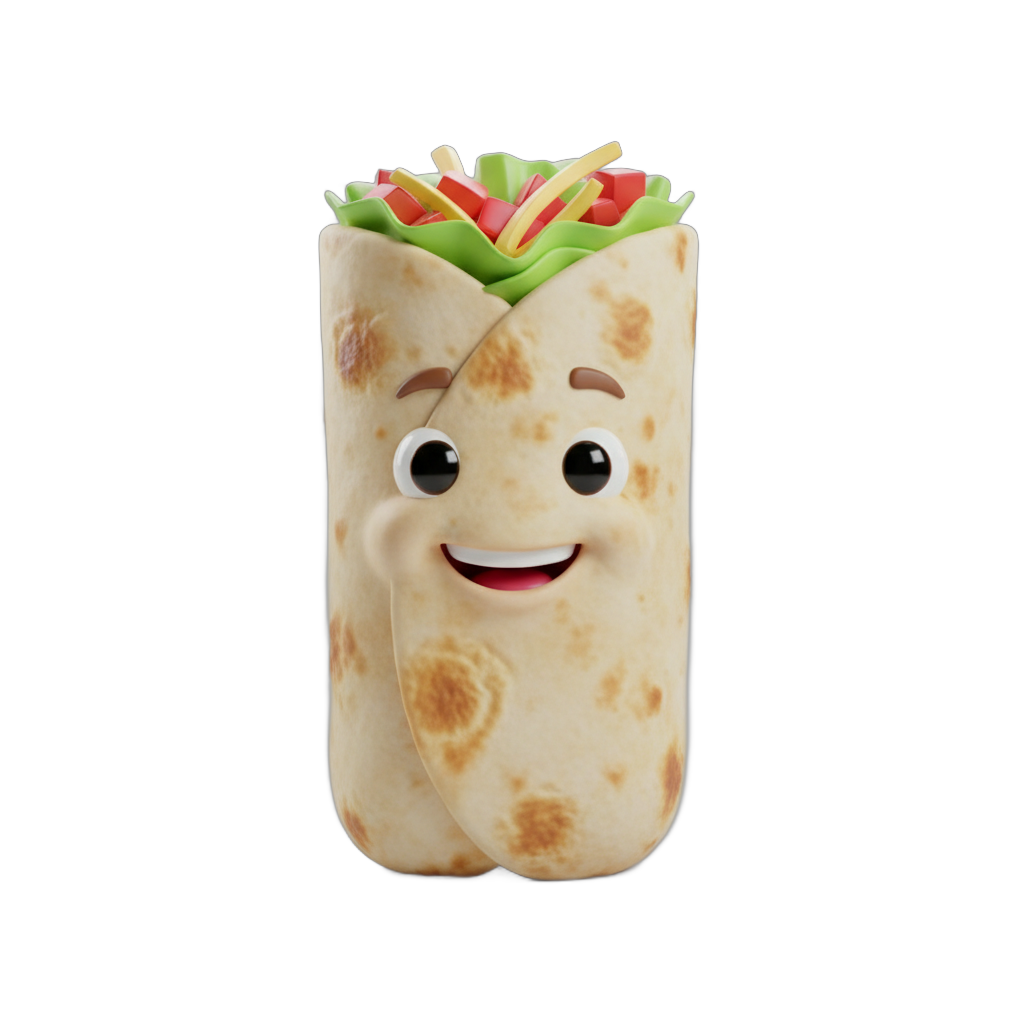 Cartoon Styled Burrito