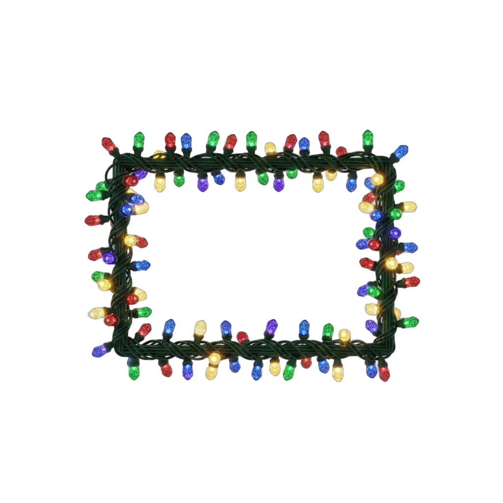Festive Christmas Lights Frame