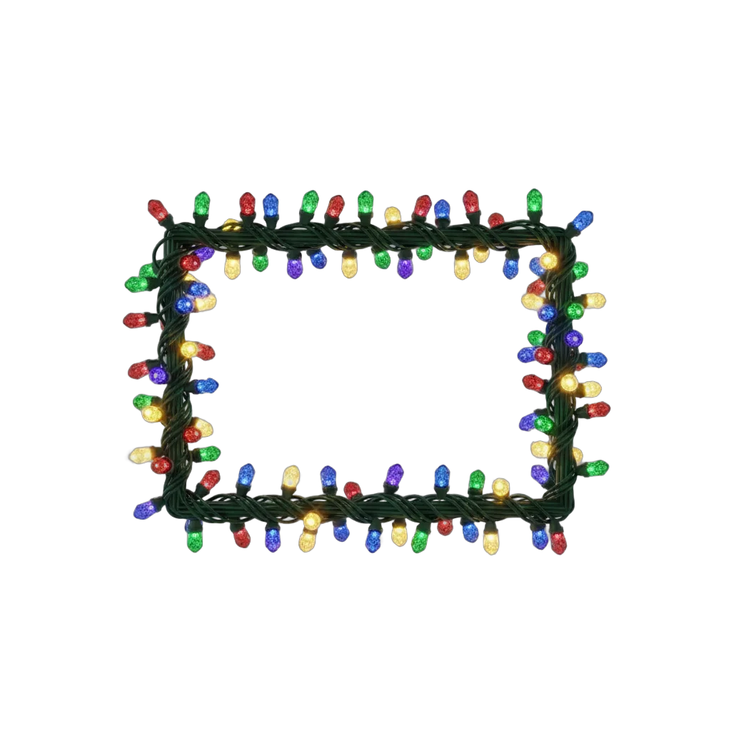 Festive Christmas Lights Frame