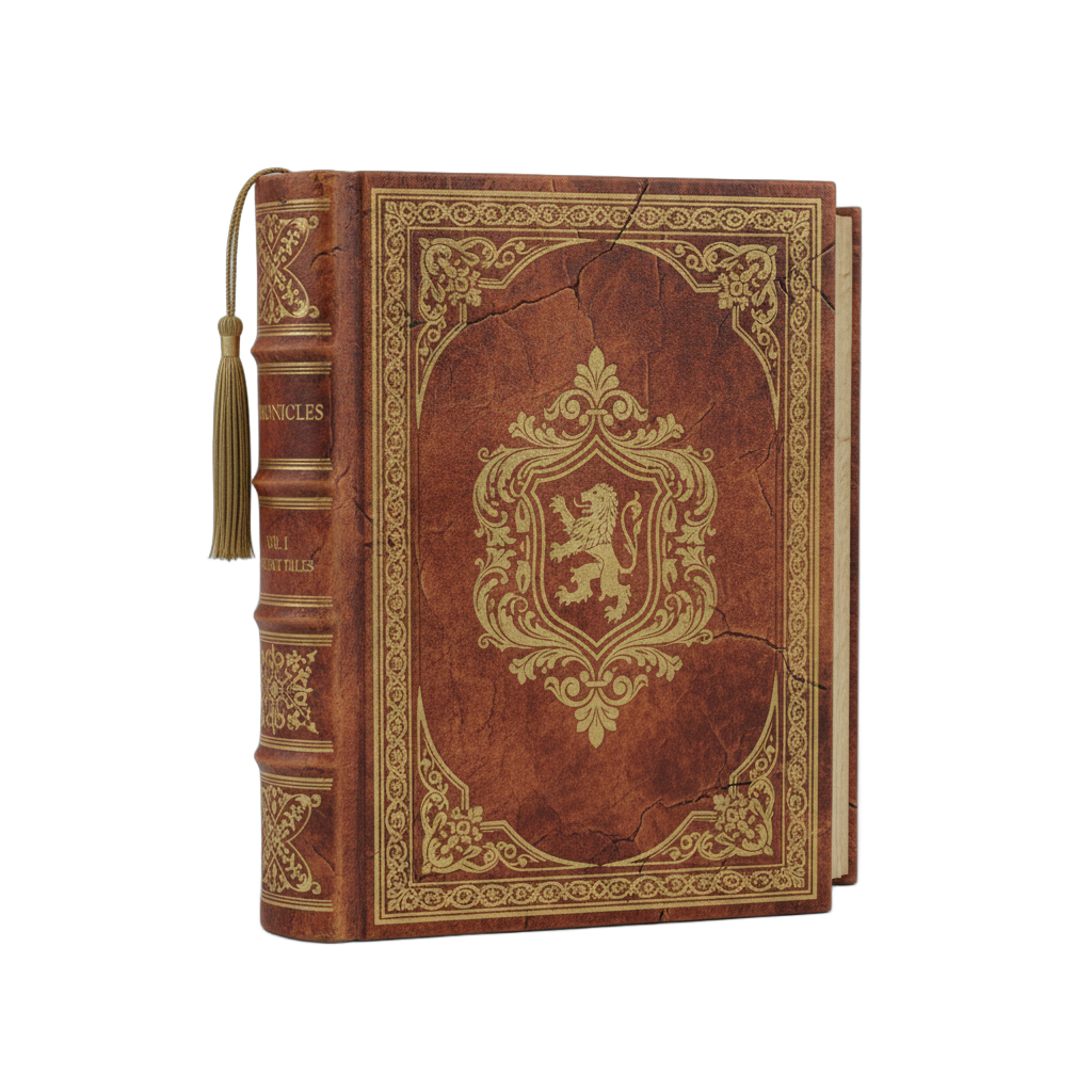 Antique Leather Book with Gold Embellishments