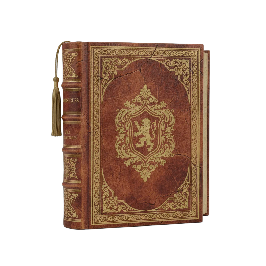 Antique Leather Book with Gold Embellishments
